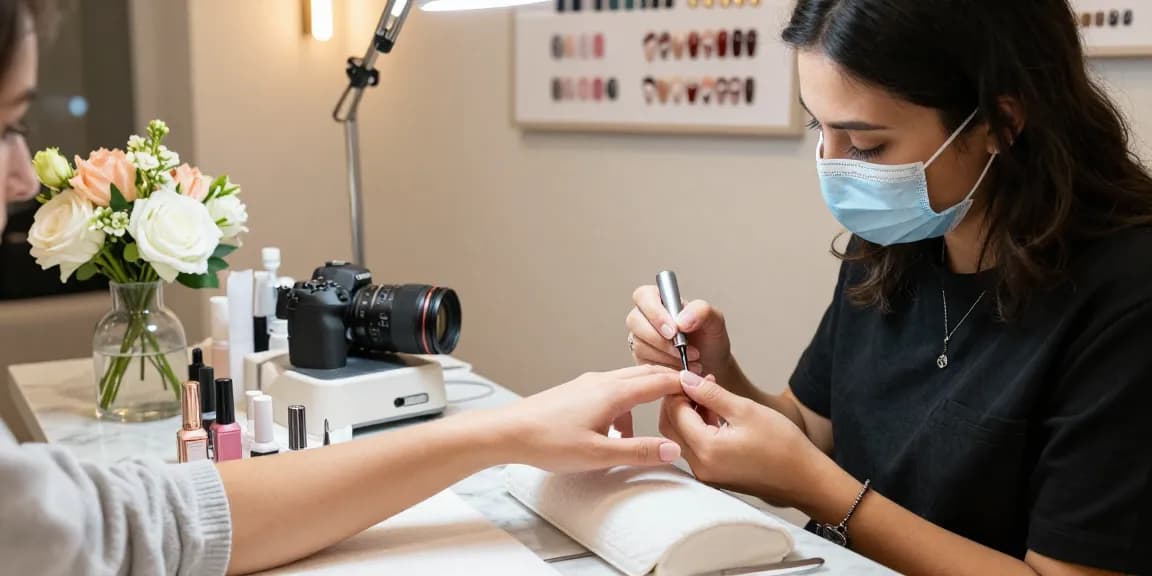 LUXURY12 pengalaman salon kuku dengan teknisi profesional memberikan perawatan kuku mewah di lingkungan yang elegan.