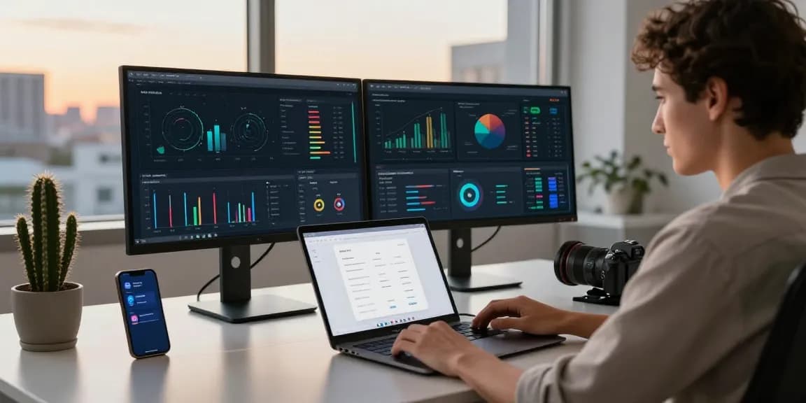快连 VPN user optimizing network settings in a modern tech workspace.