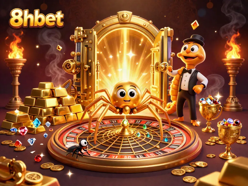 Experience thrilling bets at 8xbet with this dynamic casino scene featuring multimedia game elements.
