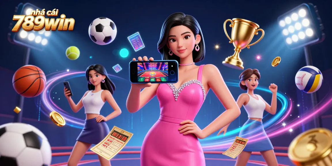 Engage with the exciting world of nhà cái 789win showcasing a stunning Asian woman in a live casino atmosphere.