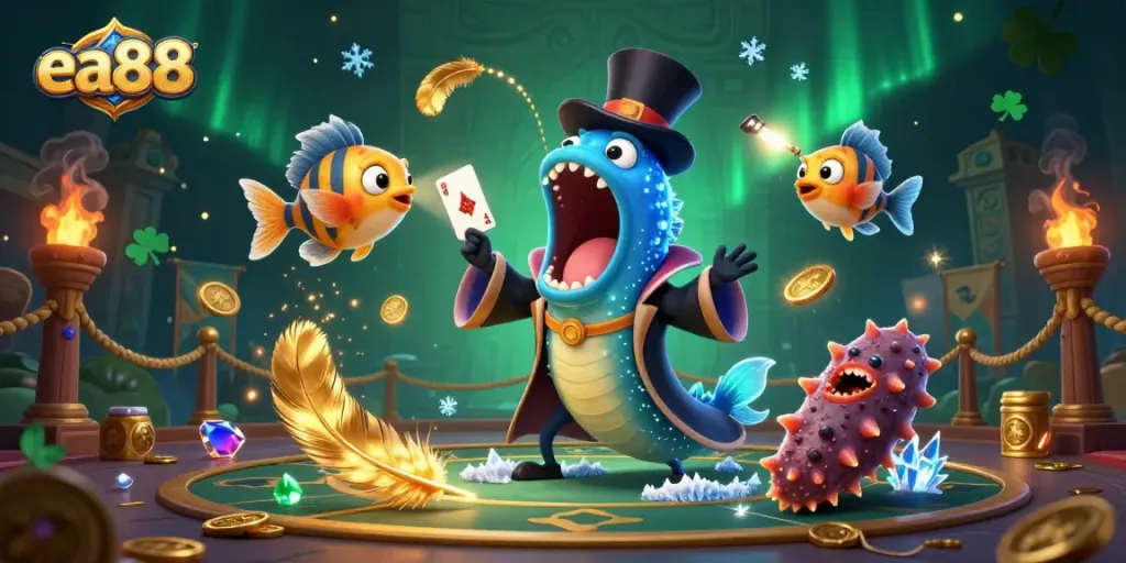 Experience magical card tricks in the vibrant ea88 underwater casino adventure scene.
