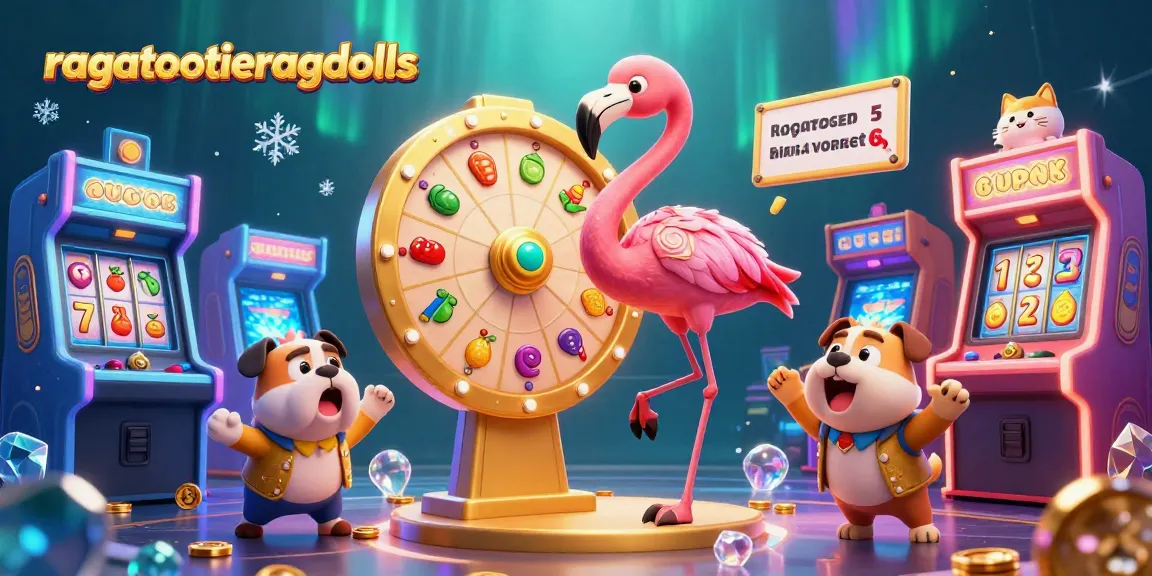 Watch the exciting action at ragatootieragdolls with a flamingo game show host spinning a prize wheel.