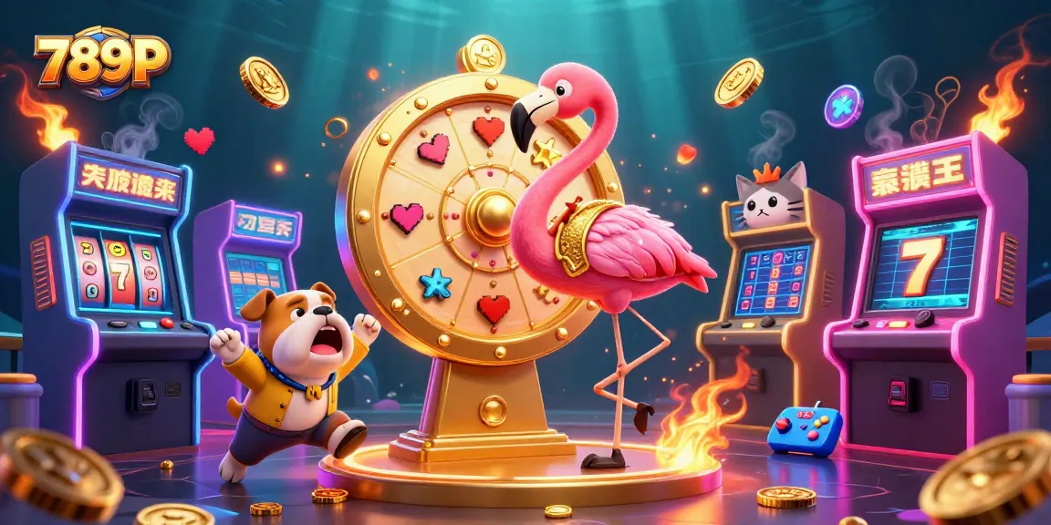 Experience thrilling wins at 789P with a colorful prize wheel spinning in this fun gaming scene.