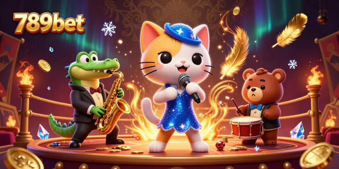 Entertain with 789bet’s vibrant characters featuring a singing cat, saxophone crocodile, and drum-playing bear