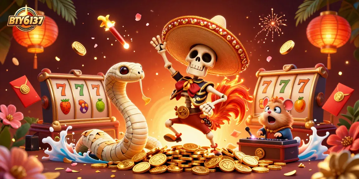 Raise your stakes with BTY6137 as the mariachi rooster dances in a festive casino scene.