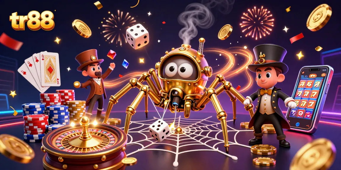 Experience thrilling wins with tr88's vibrant casino magic in an immersive illustrative scene.