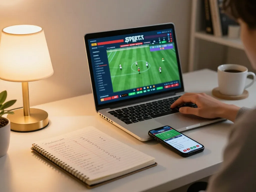Place your bets on O8 platform with a cozy online gaming setup for strategic gameplay.