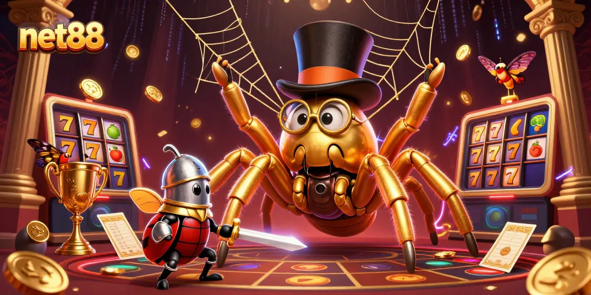 Experience net88's vibrant casino atmosphere with dynamic characters and thrilling elements.