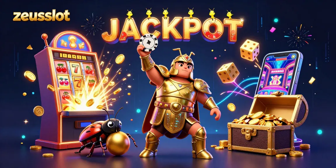 Experience zeusslot adventure with cartoon characters in vibrant casino-themed scene.