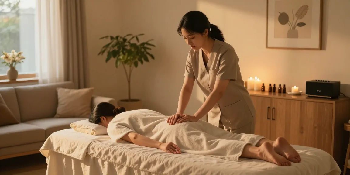 Experience 마포출장마사지 at home by a professional therapist, creating a serene and luxurious atmosphere for relaxation.