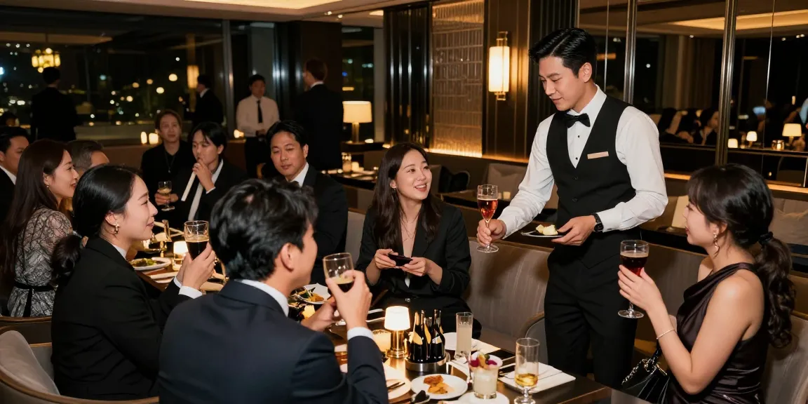 강남구구단의 고급스러운 밤 문화, 손님들이 즐거운 시간을 보내는 모습