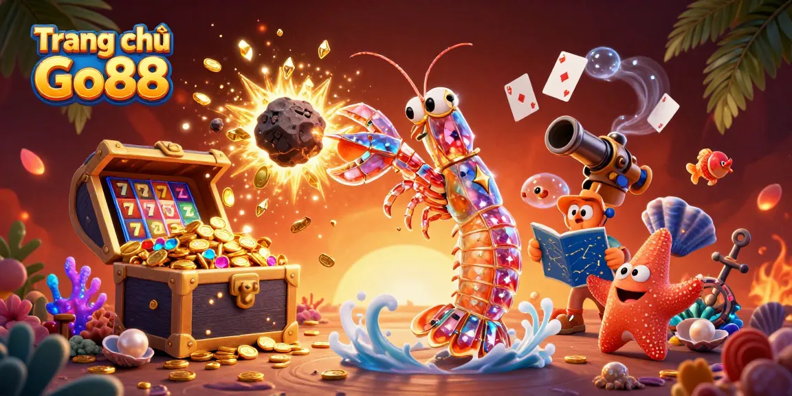 Engage with thrilling games at Trang chủ Go88, featuring dynamic elements like exploding treasure and vibrant slot reels.