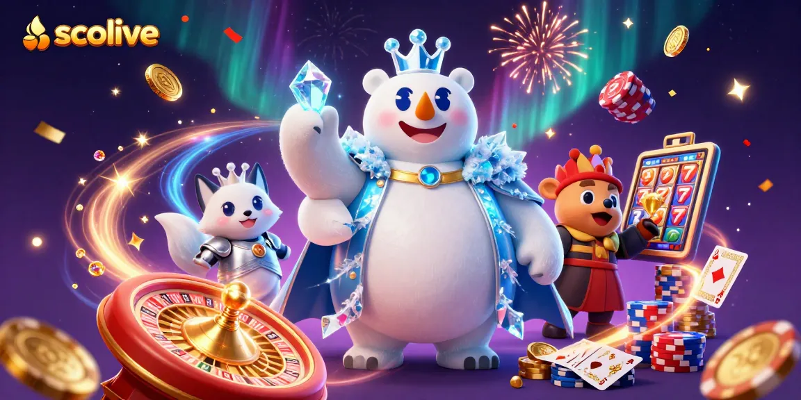 Socolive offers a vibrant gaming experience with detailed characters, sparkling coins, and casino elements.