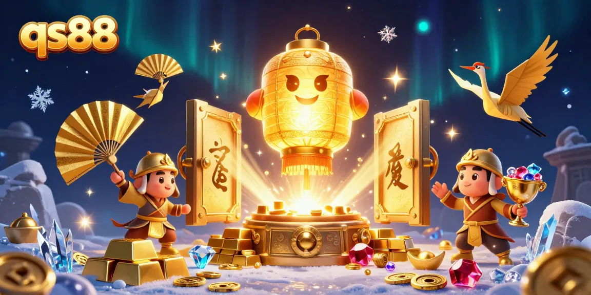 Experience the thrill of winning at qs88 with vibrant treasures and glowing spirits in this dynamic casino scene.
