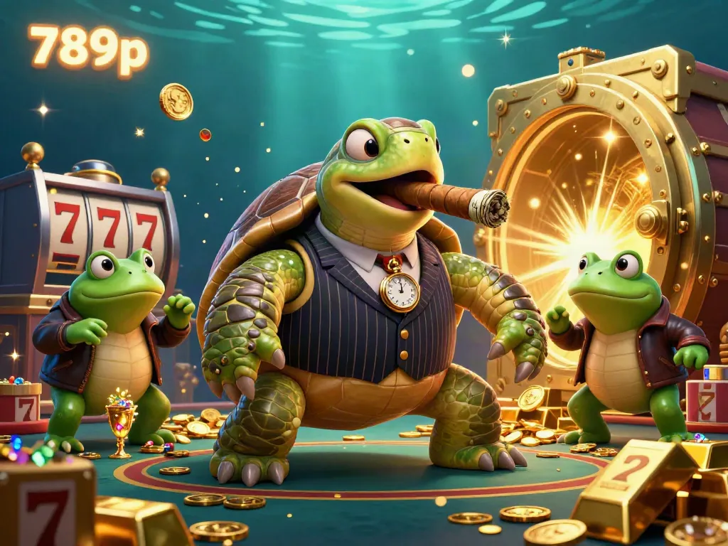 Engage in thrilling gameplay with 789p as a mobster turtle leads wealth and excitement on the casino floor.