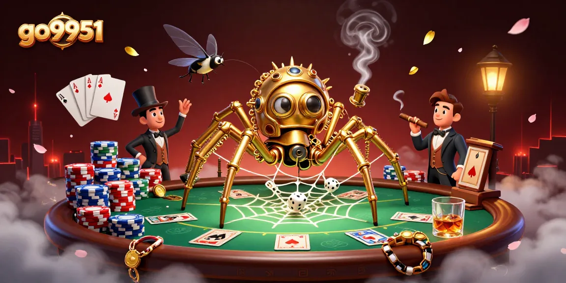 Experience exciting gameplay at go9951 with a strategic poker showdown featuring a lively steampunk spider and dynamic elements.