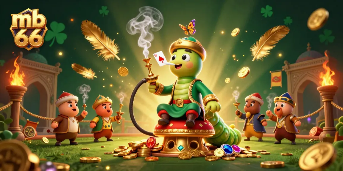 Experience the thrill of poker with mb 66's vibrant, engaging casino scene featuring a unique caterpillar character.