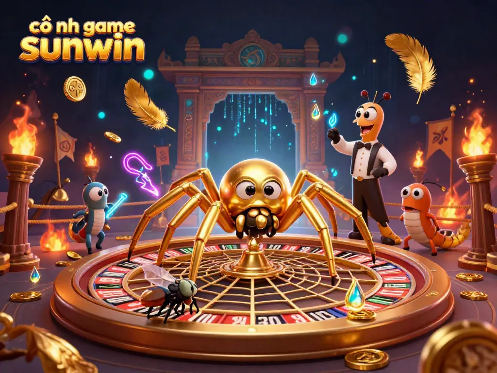 Experience cổng game sunwin with exciting bets as the golden spider spins around the roulette web.