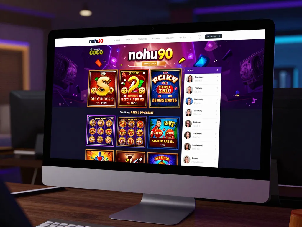 Nohu90 showcasing an interactive online gambling interface with various games.