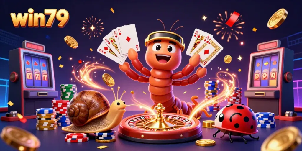 Experience thrilling gameplay with win79's animated casino characters and vibrant gaming elements.
