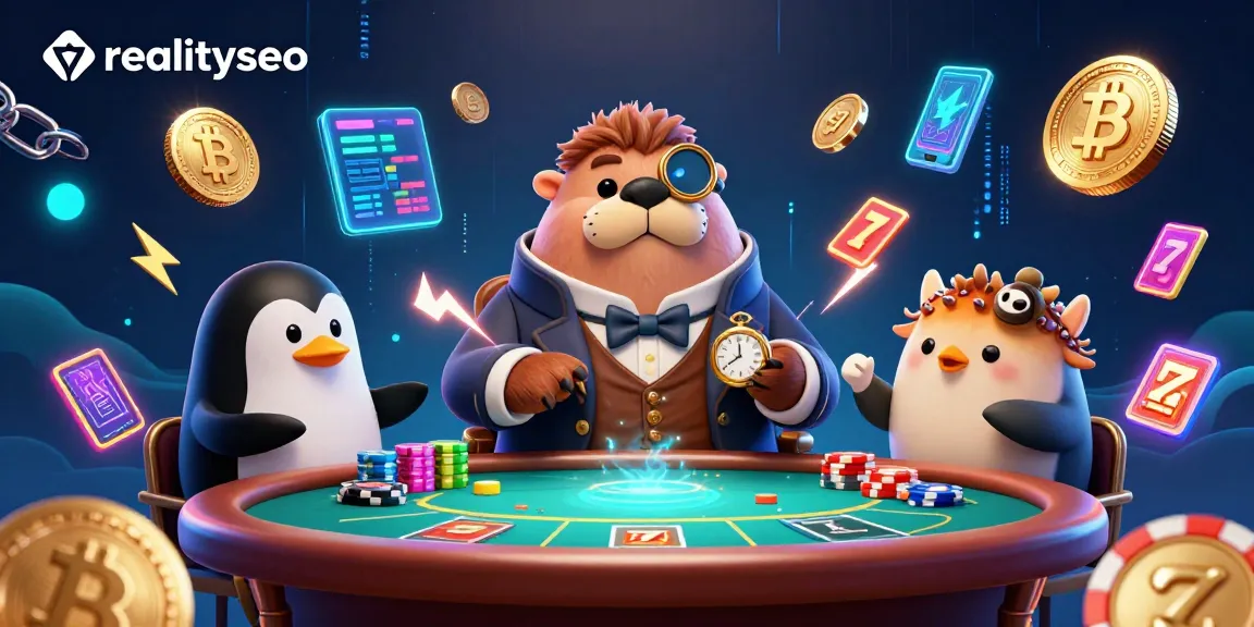 Engage with the dynamic gambling scene featuring realityseo-inspired underwater characters in a lively poker game.