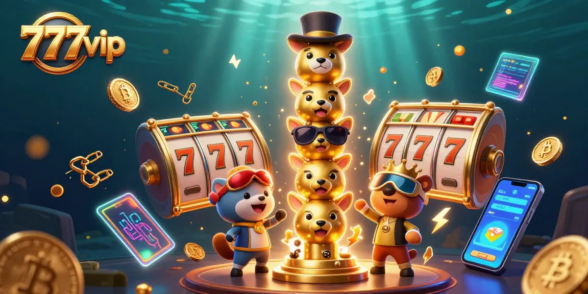 Experience vibrant gameplay with 777vip, showcasing a rich casino scene filled with dynamic slot elements and cryptocurrency.