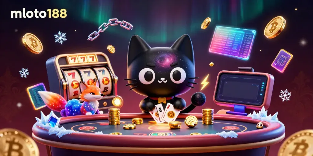 Experience thrilling gameplay at mloto188 with vibrant casino elements illustrated in a cosmic setting.