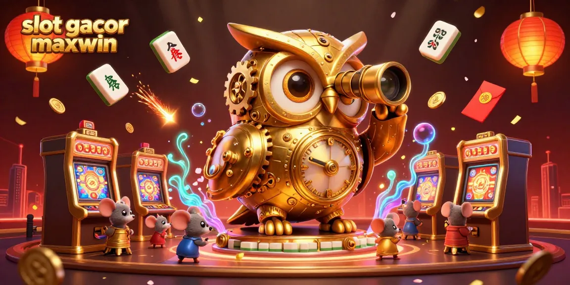 Win big with slot gacor maxwin: A vibrant 3D casino scene showcasing whimsical characters and slot machines.