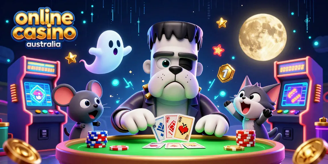Engage in thrilling gaming with our online casino australia illustration featuring unique characters.