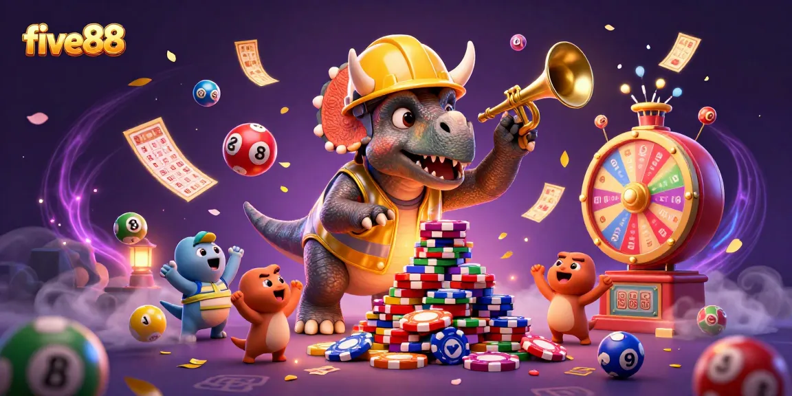 Experience the excitement of five88 with a thrilling dynamic lottery celebration scene.