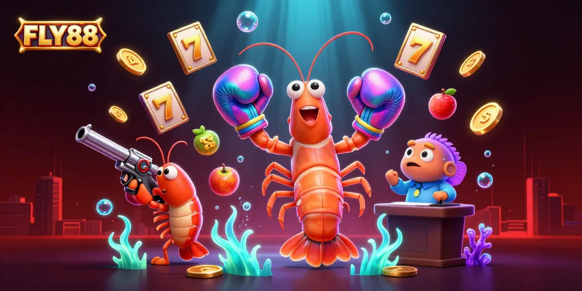 Join the excitement with FLY88 as mantis shrimp and friends showcase thrilling slot action.