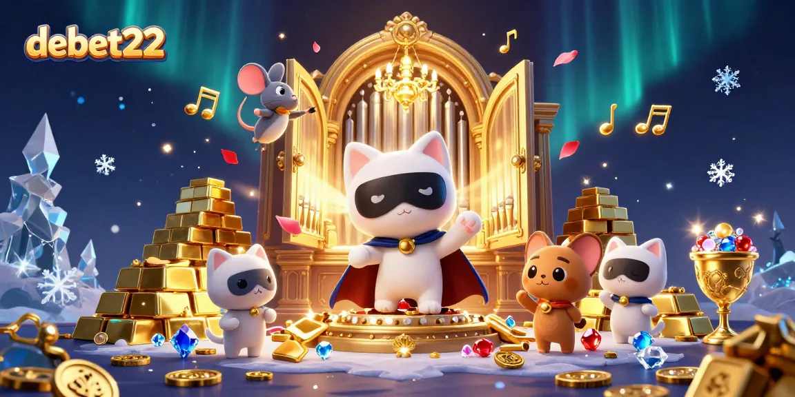 Experience debet22's captivating casino atmosphere with dazzling treasure and lively characters.