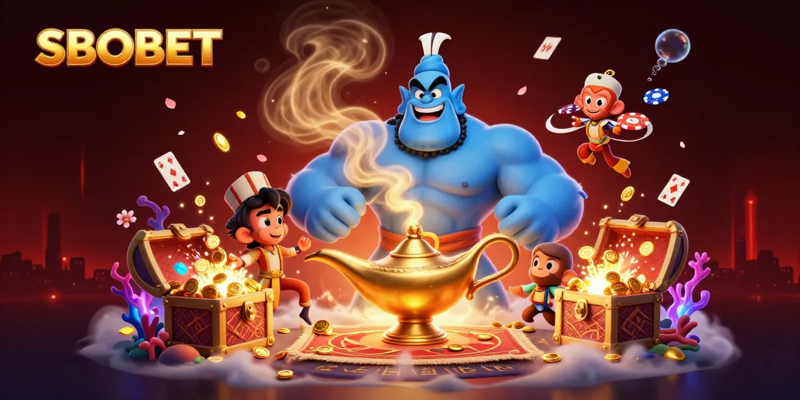 SBOBET players enjoy dynamic gambling fun with a genie and engaging magic elements.