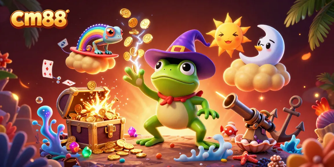 cm88 offers thrilling gaming experiences with vibrant characters, golden coins, and interactive elements.