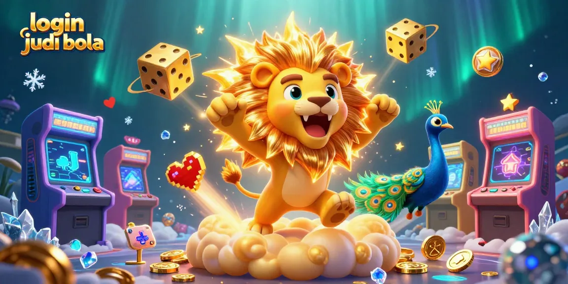 Engage with login judi bola through an exciting 3D scene showcasing vibrant casino elements.