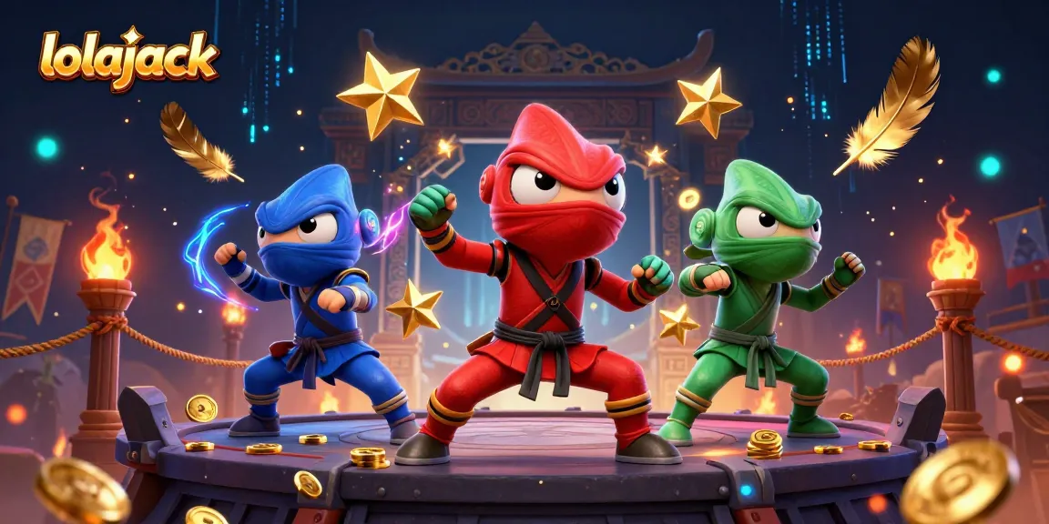 Experience thrilling moments with lolajack's ninja chameleon team in action on a vibrant casino stage.
