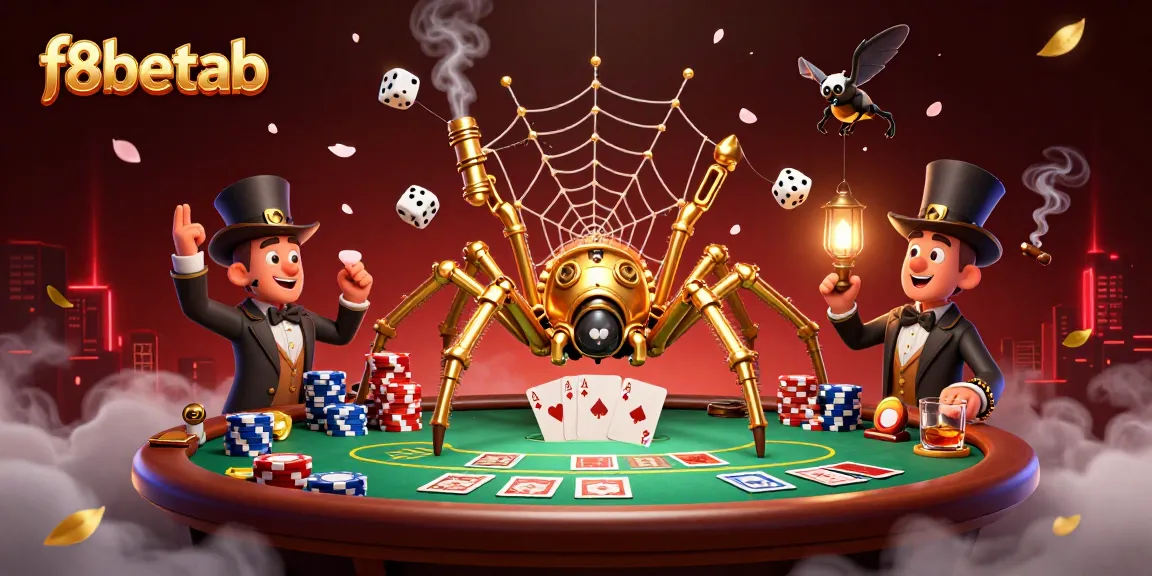 Engage with dynamic games at f8betab while the golden spider illustrates casino action.