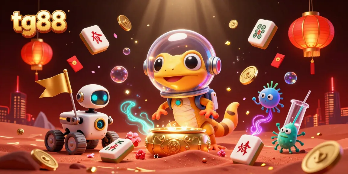 Engage with tg88 while enjoying a vibrant casino adventure featuring a Martian gecko and alien characters.