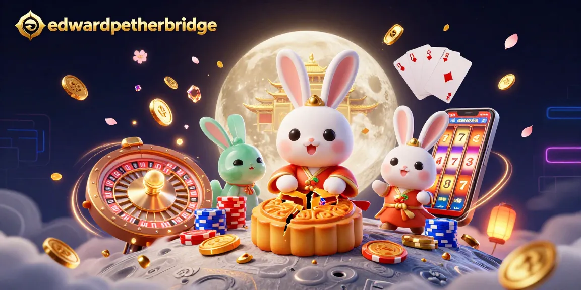 Engage with edwardpetherbridge's vibrant casino scene featuring golden mooncakes and poker chips.