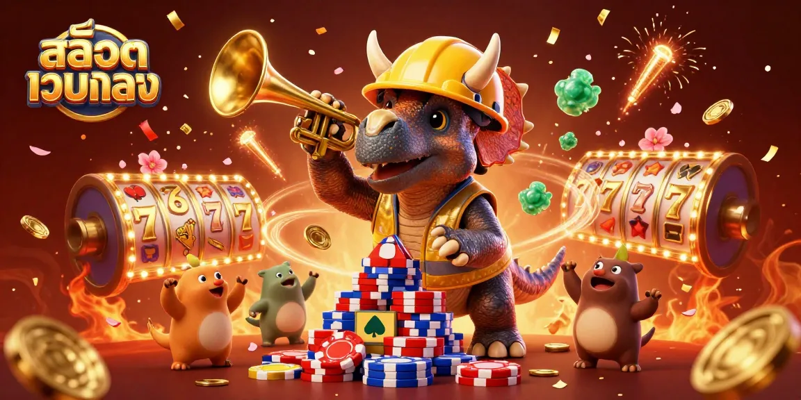 Experience exhilarating wins at สล็อตเว็บตรง with a vibrant 3D scene of exciting casino elements!