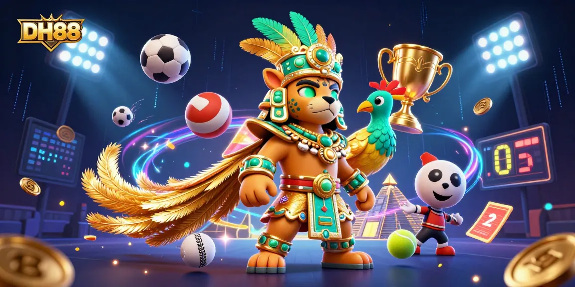 Experience thrilling gaming with DH88: an illustrated casino scene featuring vibrant characters and action.
