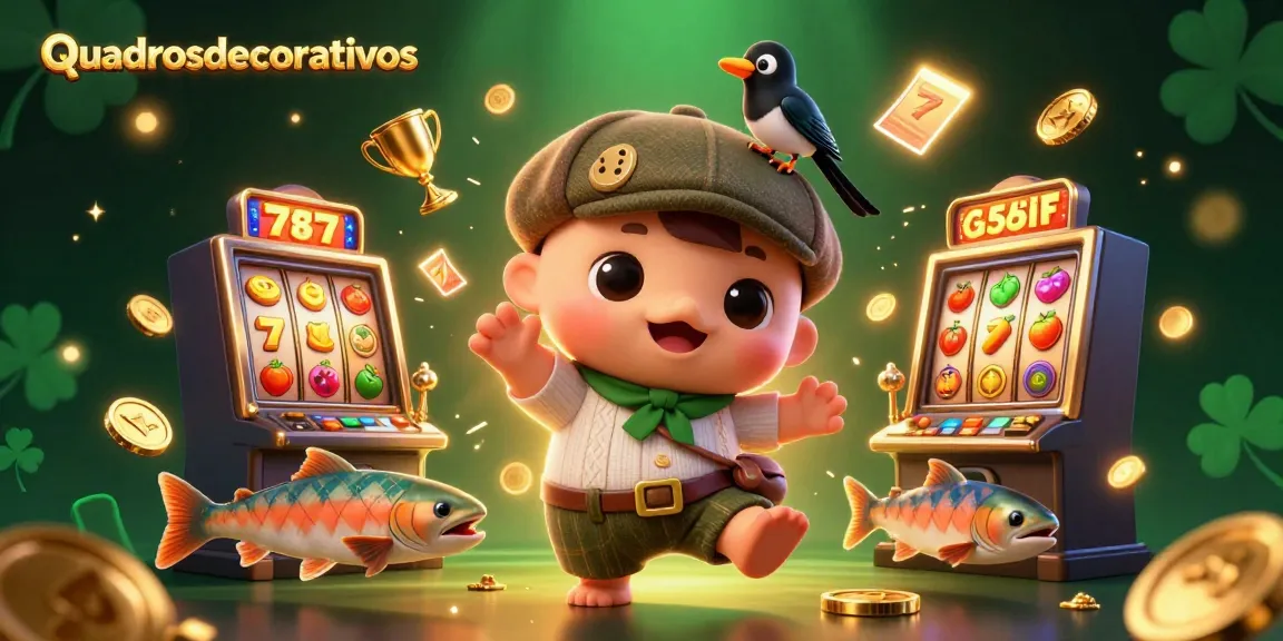 Spin jackpot features with quadrosdecorativos characters in a vibrant 3D casino scene.