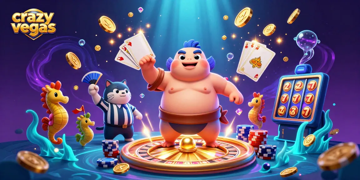 Experience the exciting underwater casino scene with crazyvegas showcasing a fugu, catfish referee, and seahorses.