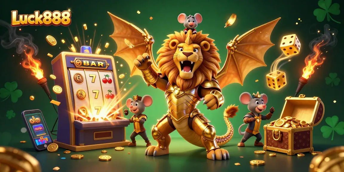 Experience the thrill of Luck888 with golden jackpots, vibrant game elements, and enchanting 3D characters.