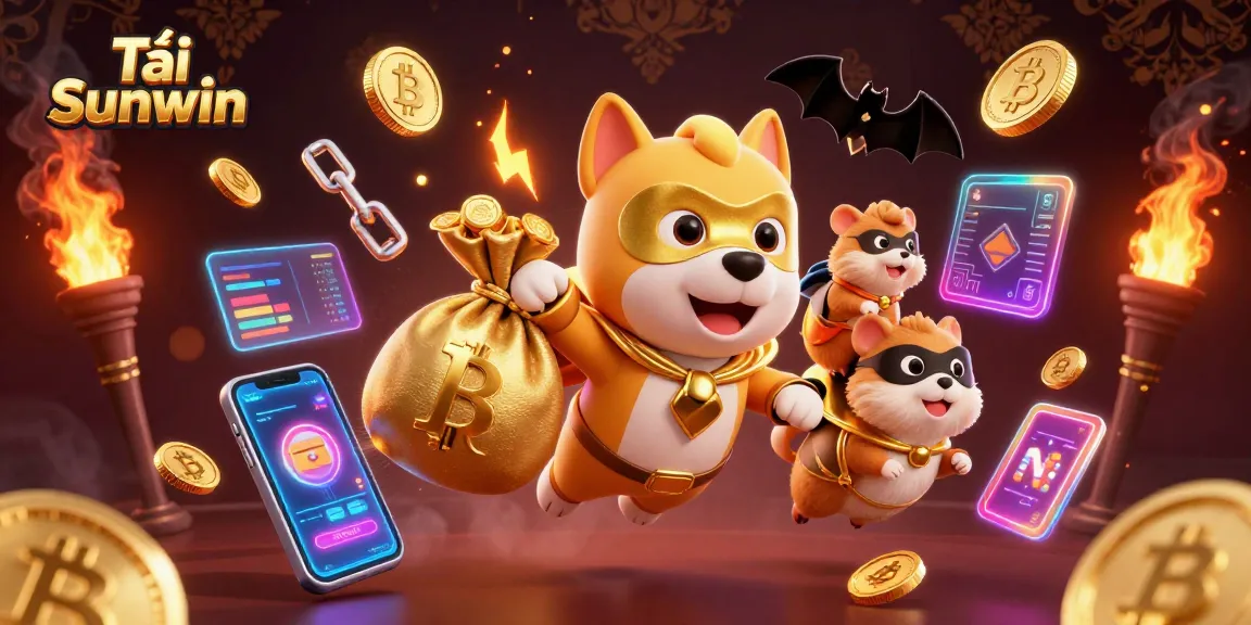 Tải Sunwin and win big with a superhero dog and hamster in an exciting casino world.