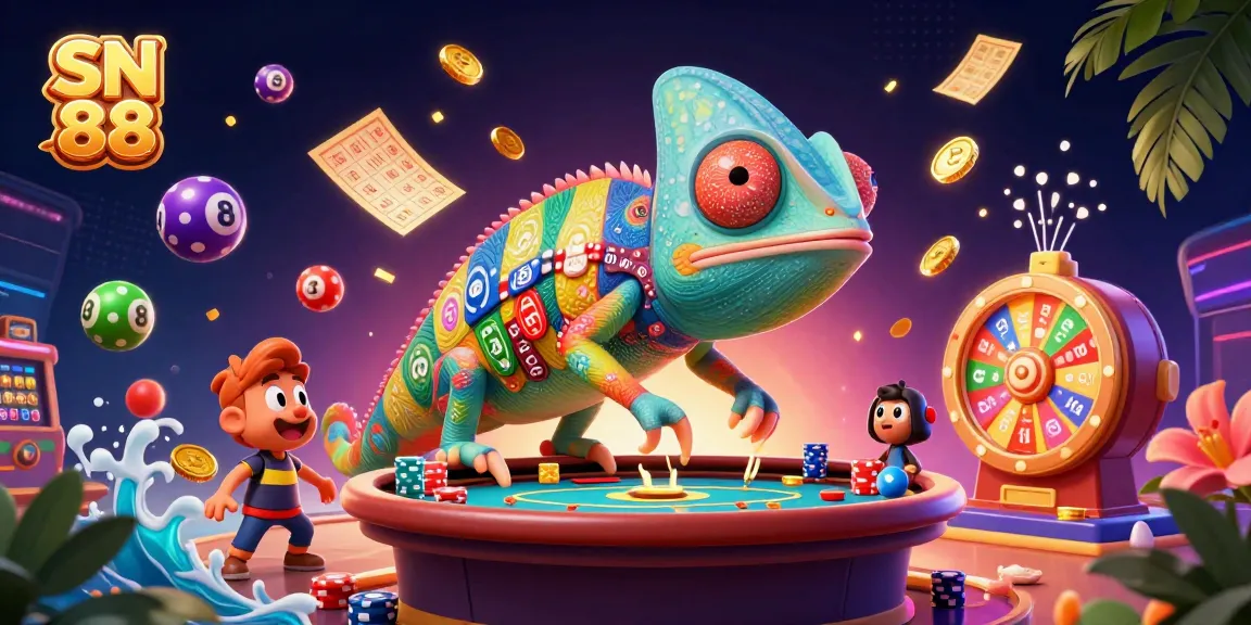 Experience the thrill of gameplay at SN 88 with a vibrant casino scene and colorful gaming elements.