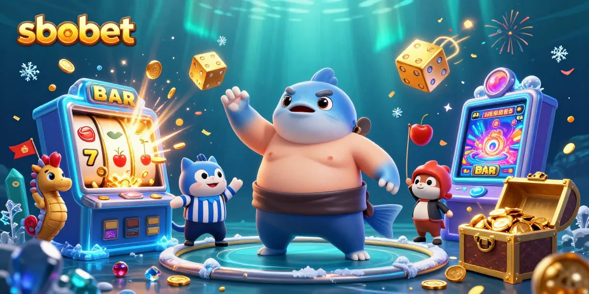 Experience sbobet action with a giant fugu in a vibrant underwater casino scene.