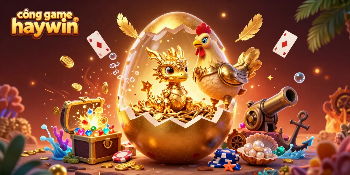Experience excitement with cổng game haywin showcasing a golden dragon and poker chips in a vibrant casino scene.
