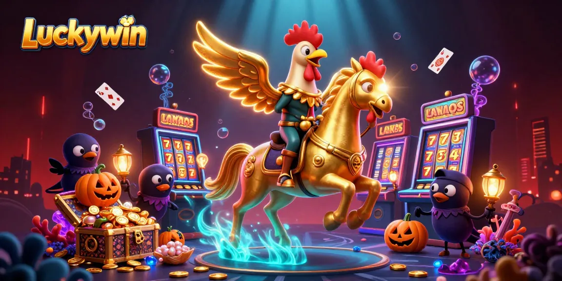 Experience exciting gameplay with Luckywin at a dynamic casino filled with treasures and vibrant characters.