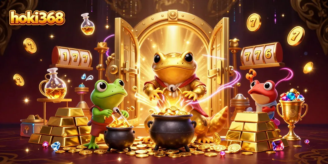 Experience the thrill of winning with hoki368's vibrant gaming scene featuring gold coins and slots.